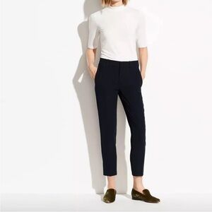 Vince Black Tapered Trousers In Japanese Crepe